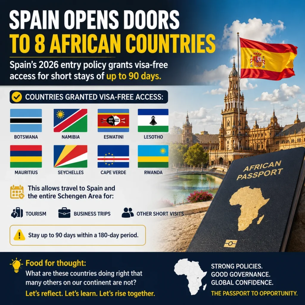 Spain: Open Visa‑Free Travel to 8 African Countries