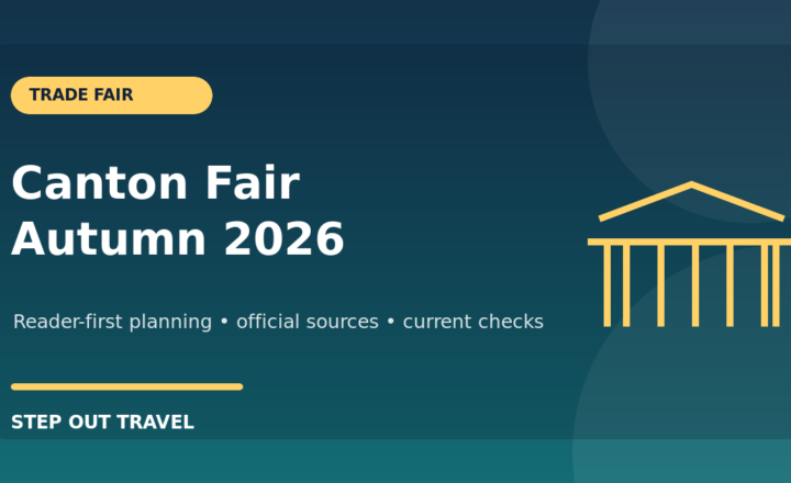 Canton Fair Autumn 2026 registration visa and Guangzhou travel guide graphic