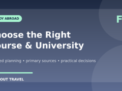 How to choose a study abroad course and university featured graphic