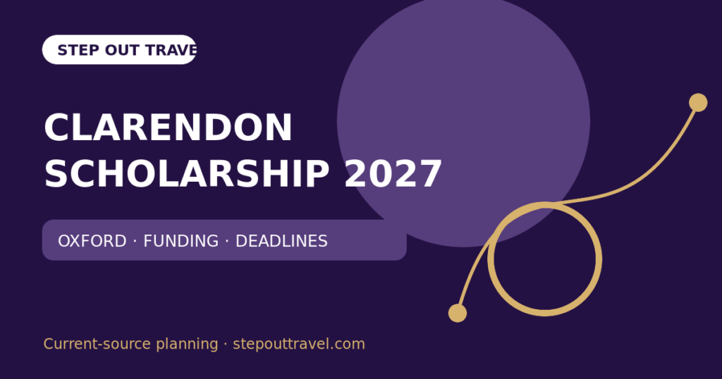 Clarendon Scholarship 2027 Oxford eligibility and funding featured graphic