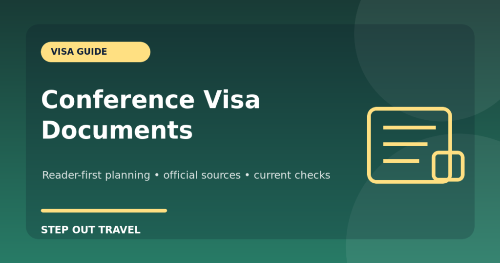 Conference visa documents invitation registration and financial evidence guide graphic