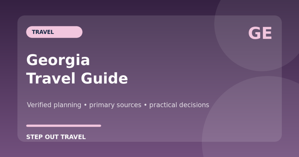 Georgia travel guide Tbilisi mountains and wine regions featured graphic