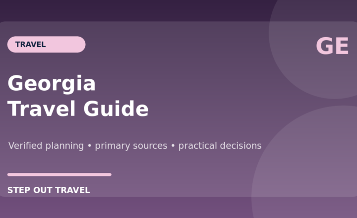 Georgia travel guide Tbilisi mountains and wine regions featured graphic
