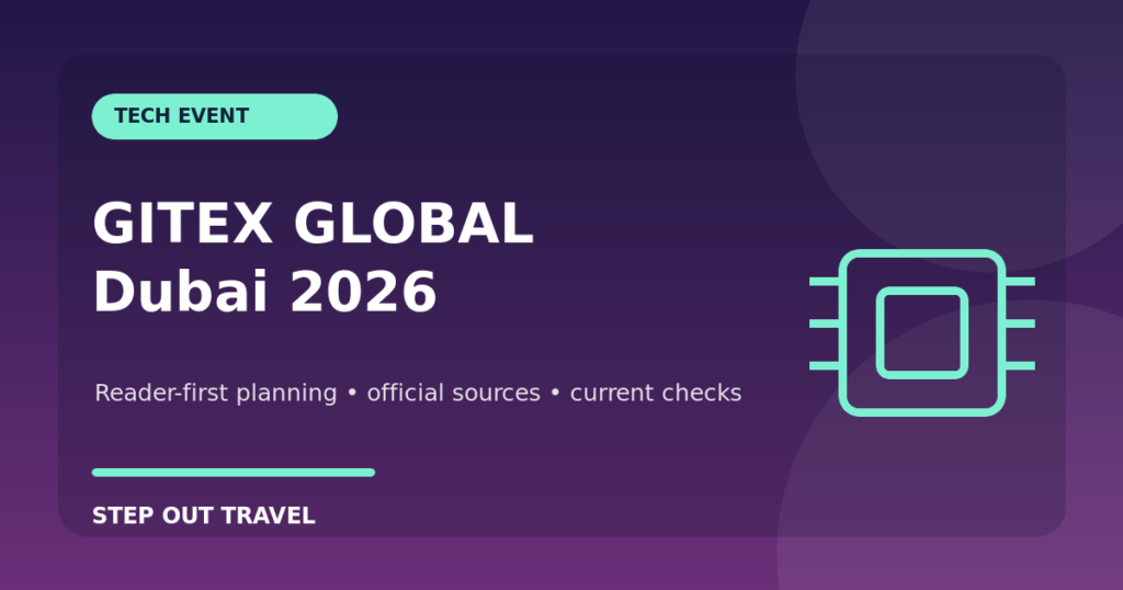 GITEX GLOBAL Dubai 2026 registration meetings and travel planning graphic