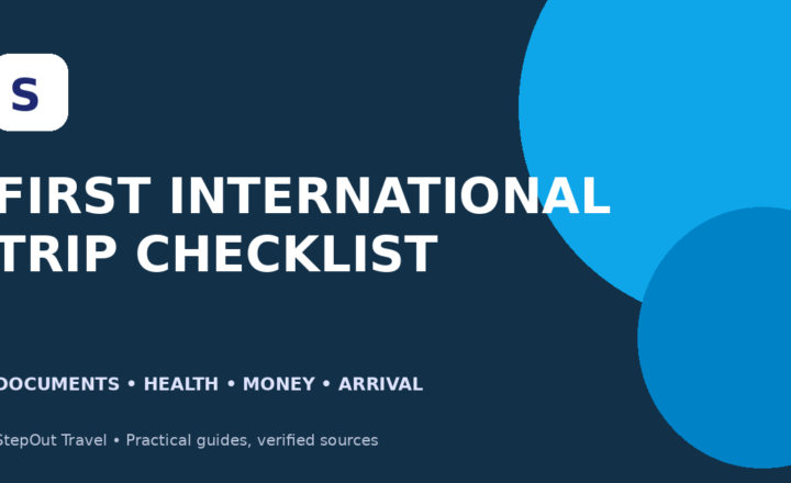 First international trip checklist for documents, health, money and arrival planning