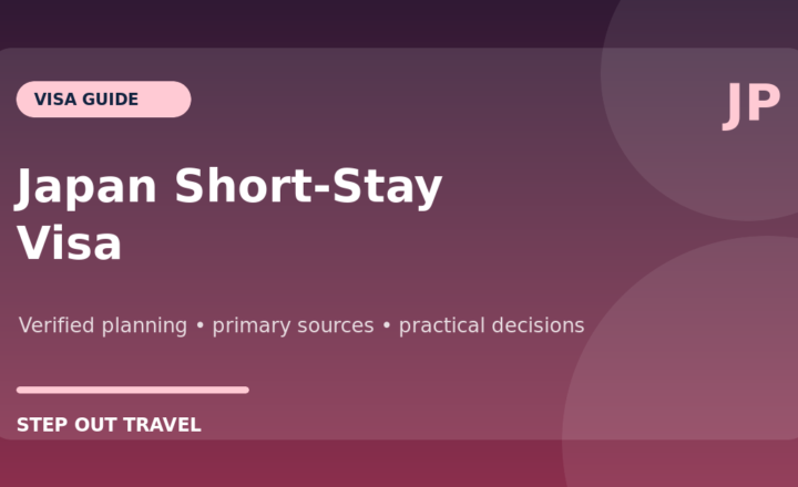 Japan short-stay visa eligibility documents and trip planning featured graphic
