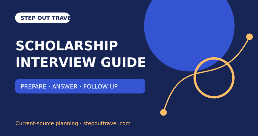 Scholarship interview preparation and answer framework featured graphic