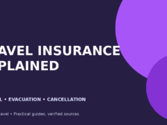 Travel insurance guide explaining medical, evacuation and trip cancellation coverage