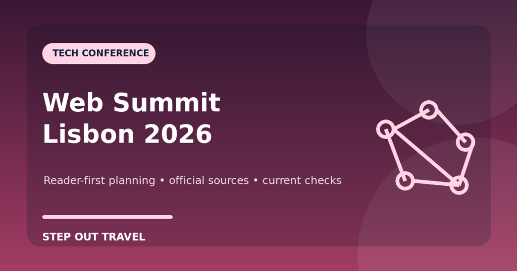 Web Summit Lisbon 2026 tickets networking and travel planning graphic
