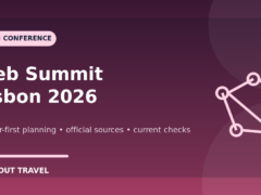 Web Summit Lisbon 2026 tickets networking and travel planning graphic